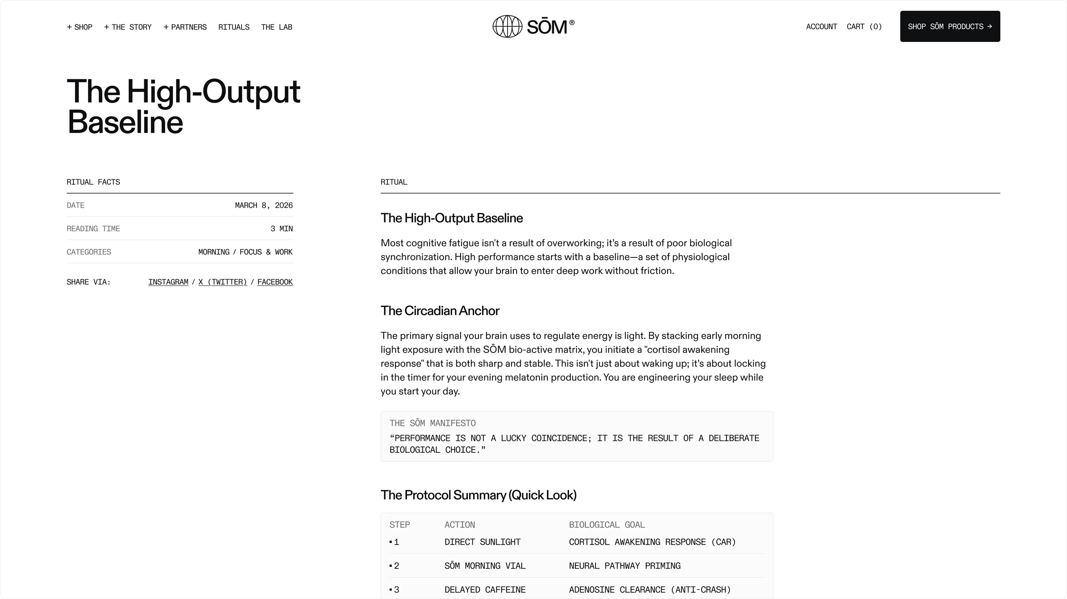 SŌM website pages