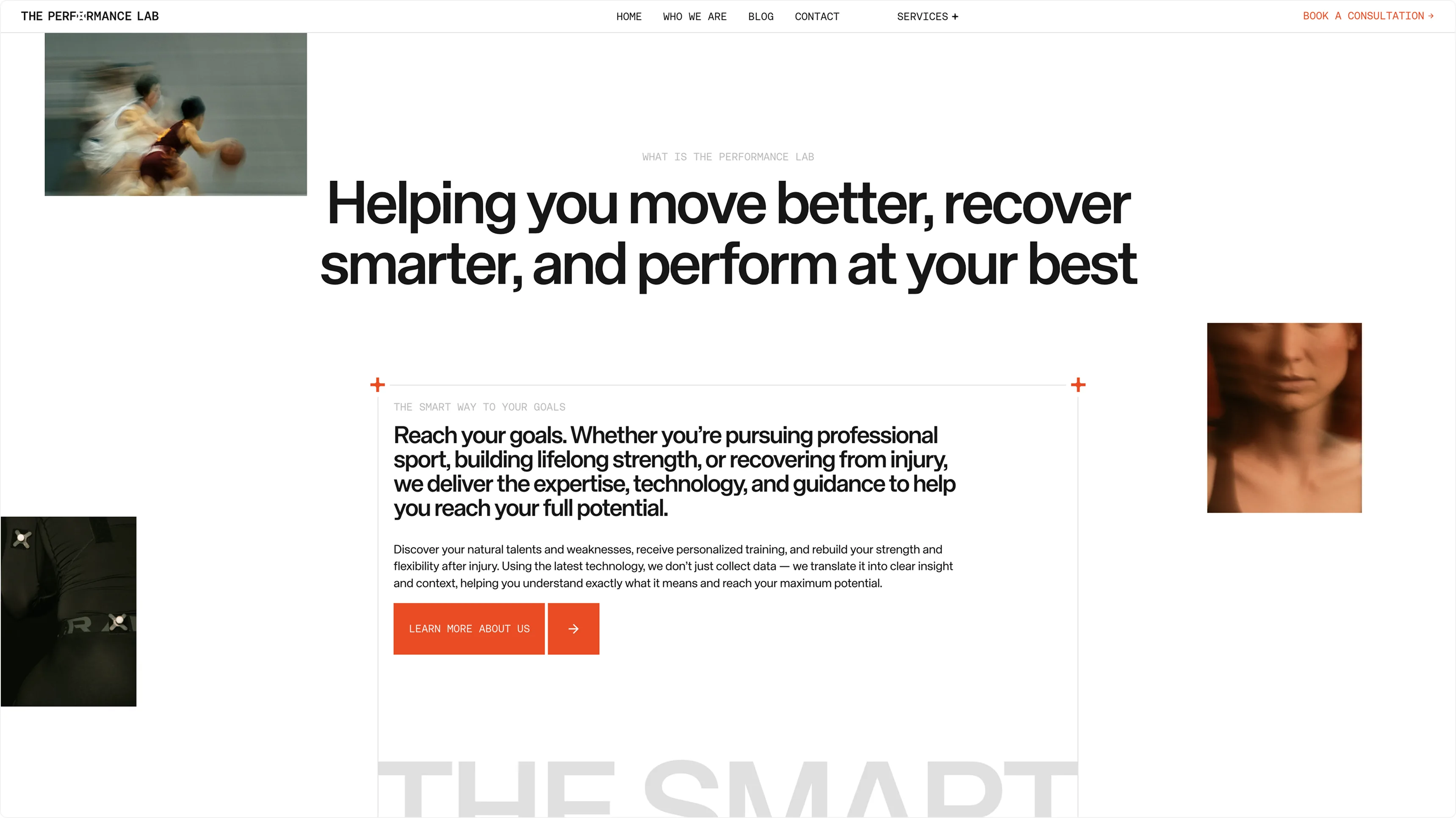 The Performance Lab homepage