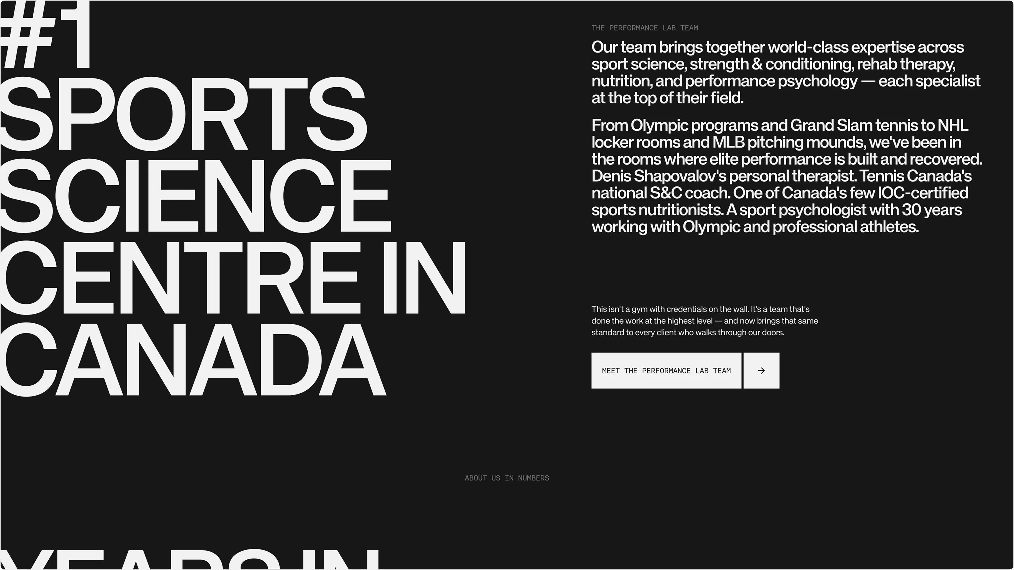 The Performance Lab homepage