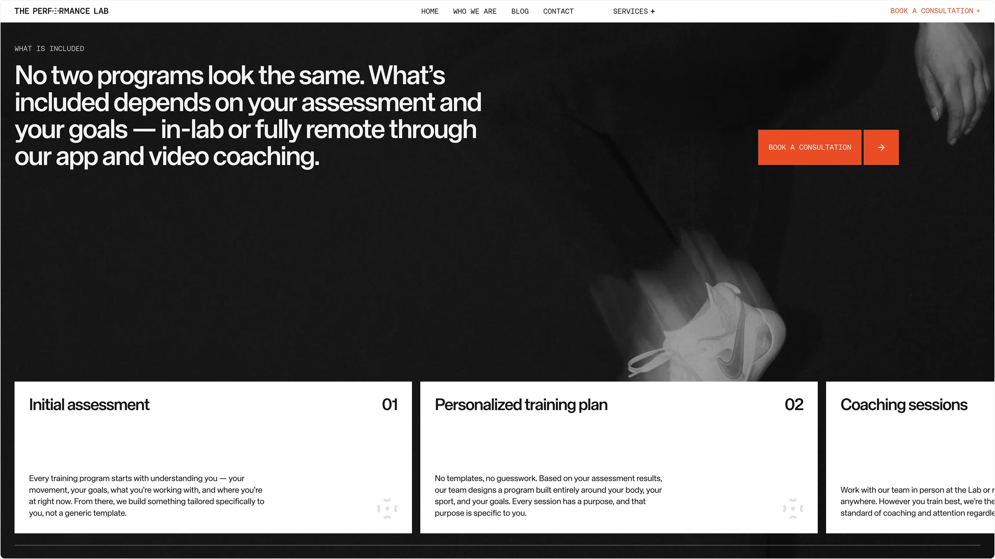 The Performance Lab service inner page